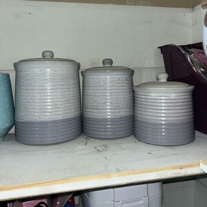 Gray Ceramic Canister Set